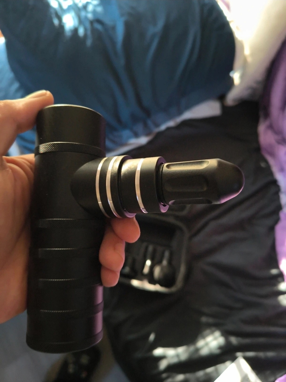 Black Handheld Camera Accessory - Compact Grip Attachment